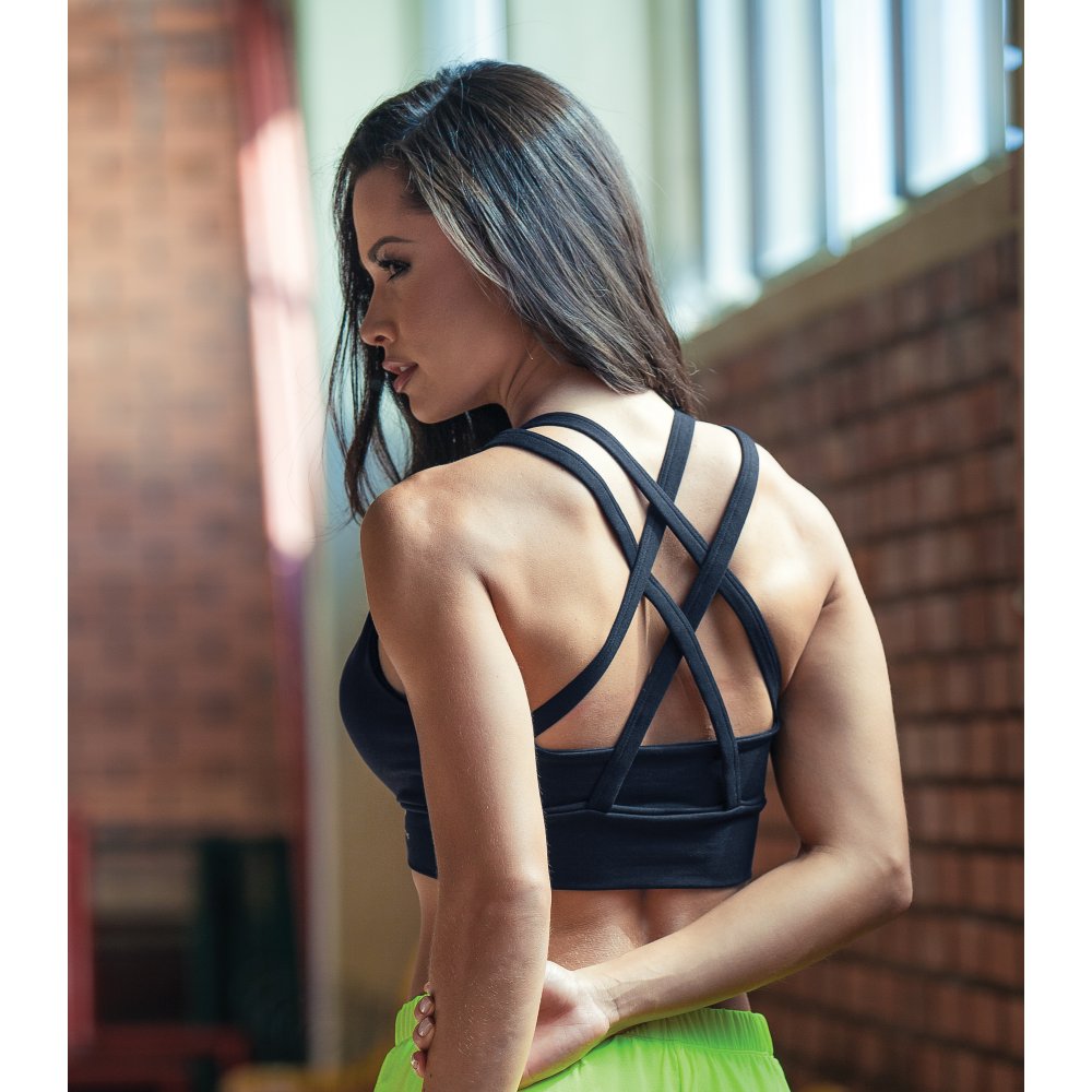 Black Cosmopolitan Supplex Fitness Bra Top