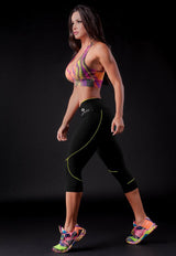Boogie Capri Fitness Leggings Black/Neon