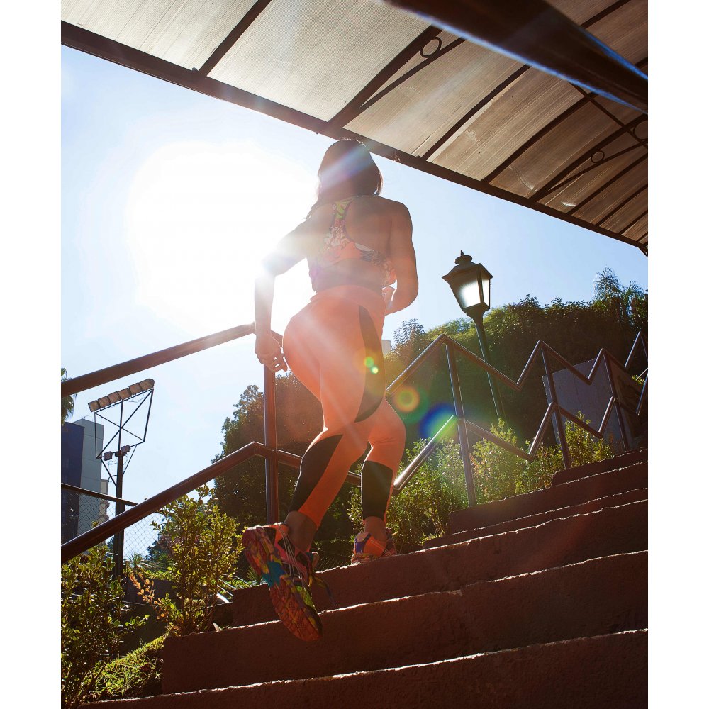 Flair Orange Supplex Fitness Leggings