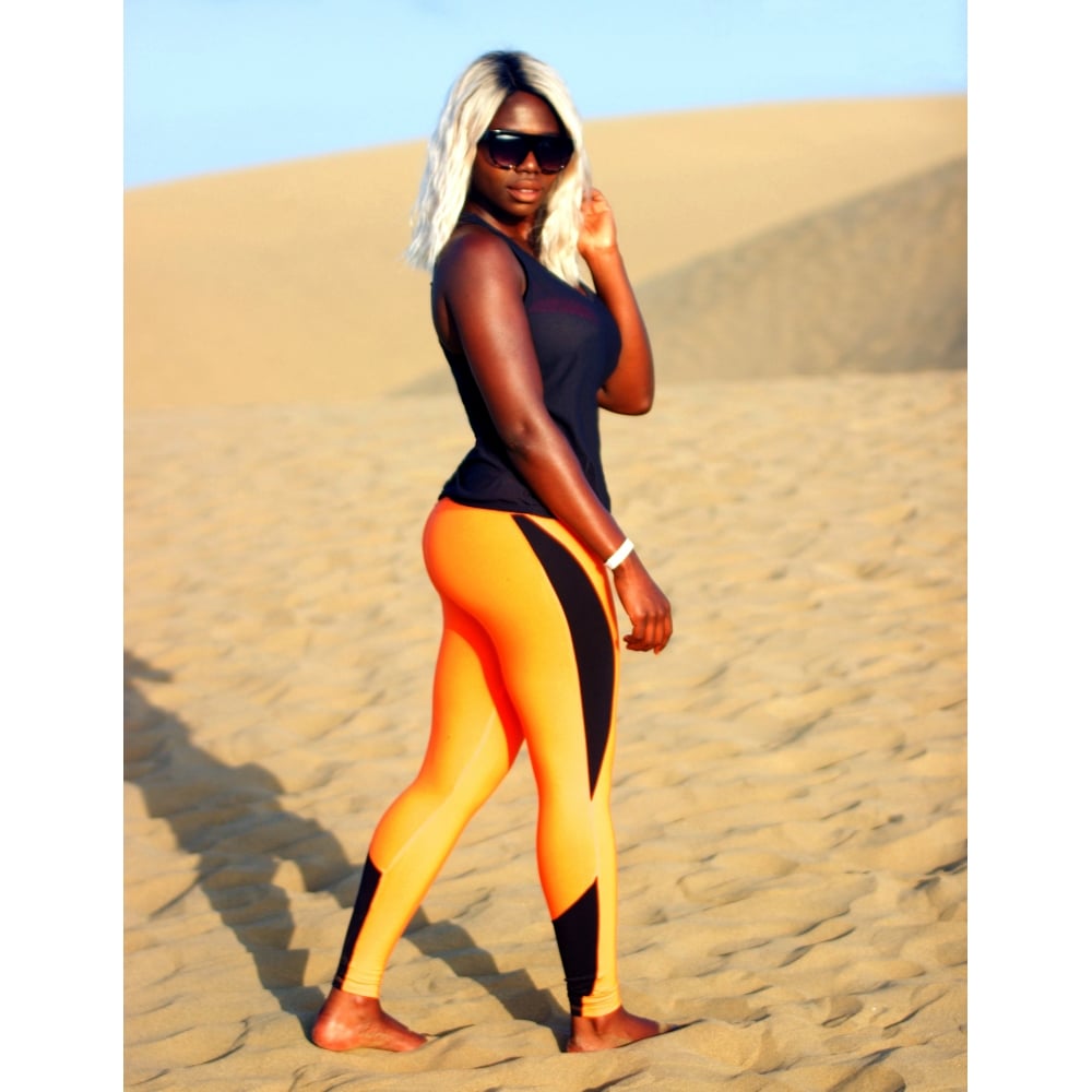 Flair Orange Supplex Fitness Leggings