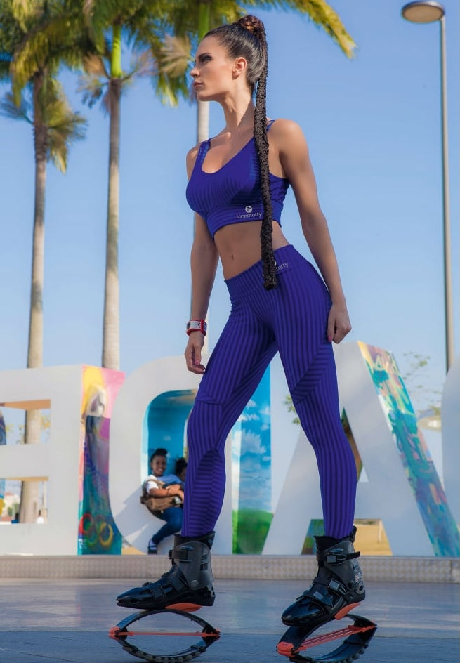 Coco Blue Subtle Print Fitness Leggings