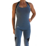 Queen Bee Grey Supplex And Tulle Fitness Top