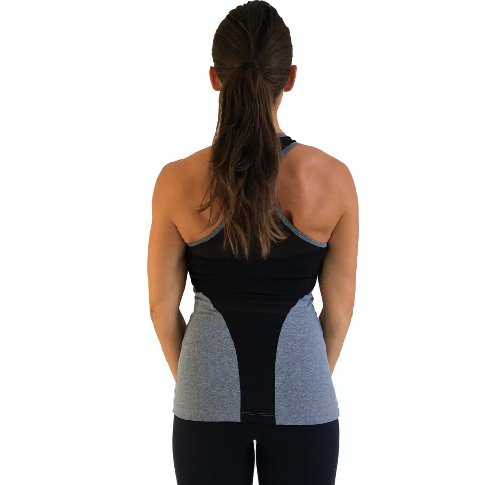 Queen Bee Grey Supplex And Tulle Fitness Top