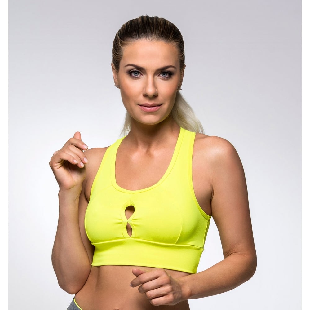 Neon Yellow Fruit Salad Supplex Sports Bra Top