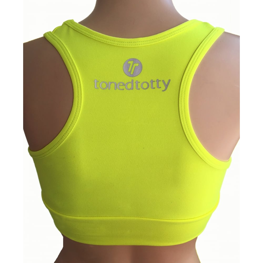 Neon Yellow Fruit Salad Supplex Sports Bra Top