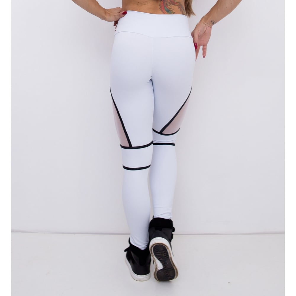 "Boom Shakalaka" White Fitness Squatproof Leggings