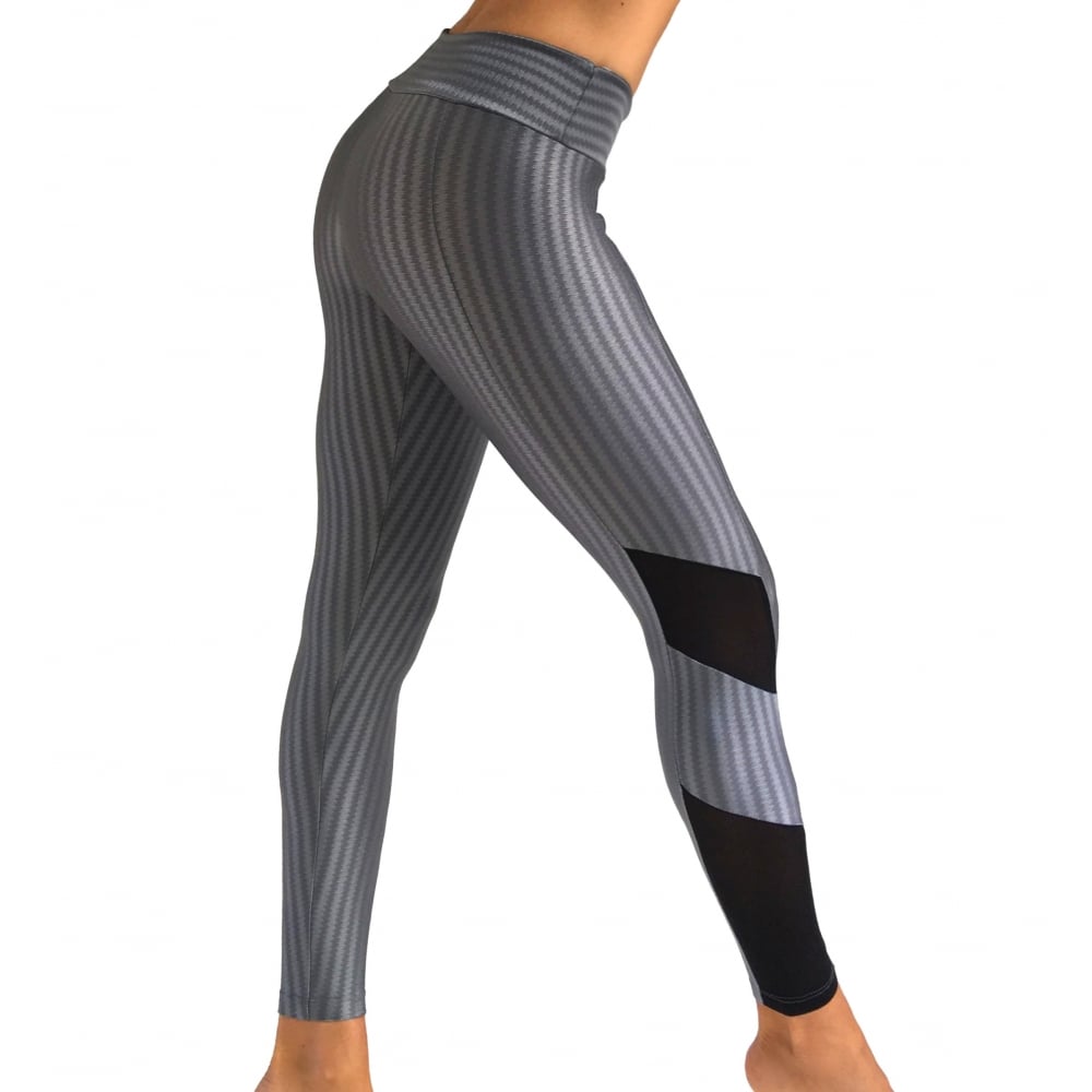Steel-ing The Show Chrome Gym Leggings with Tulle