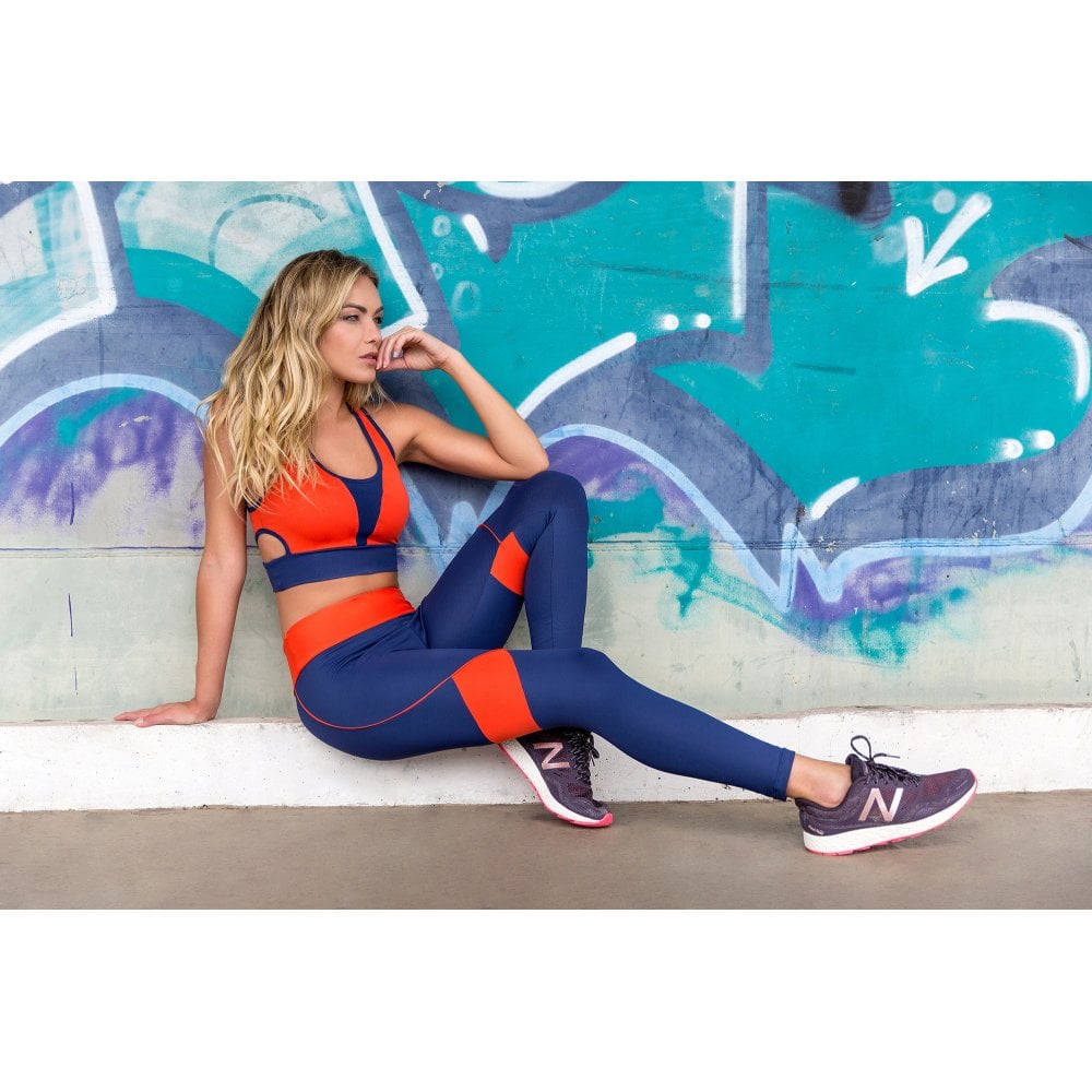 Blue-tiful Horizon Navy and Red Lycra Crop Bra Top