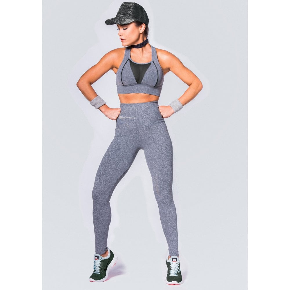 Grey Misbehave Supplex and Mesh Sports Bra Top