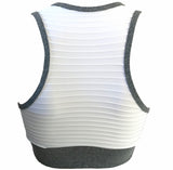 Dilly Dally Grey and White Sports Fitness Bra Top