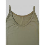 Longer Length Khaki Fitness Vest Top