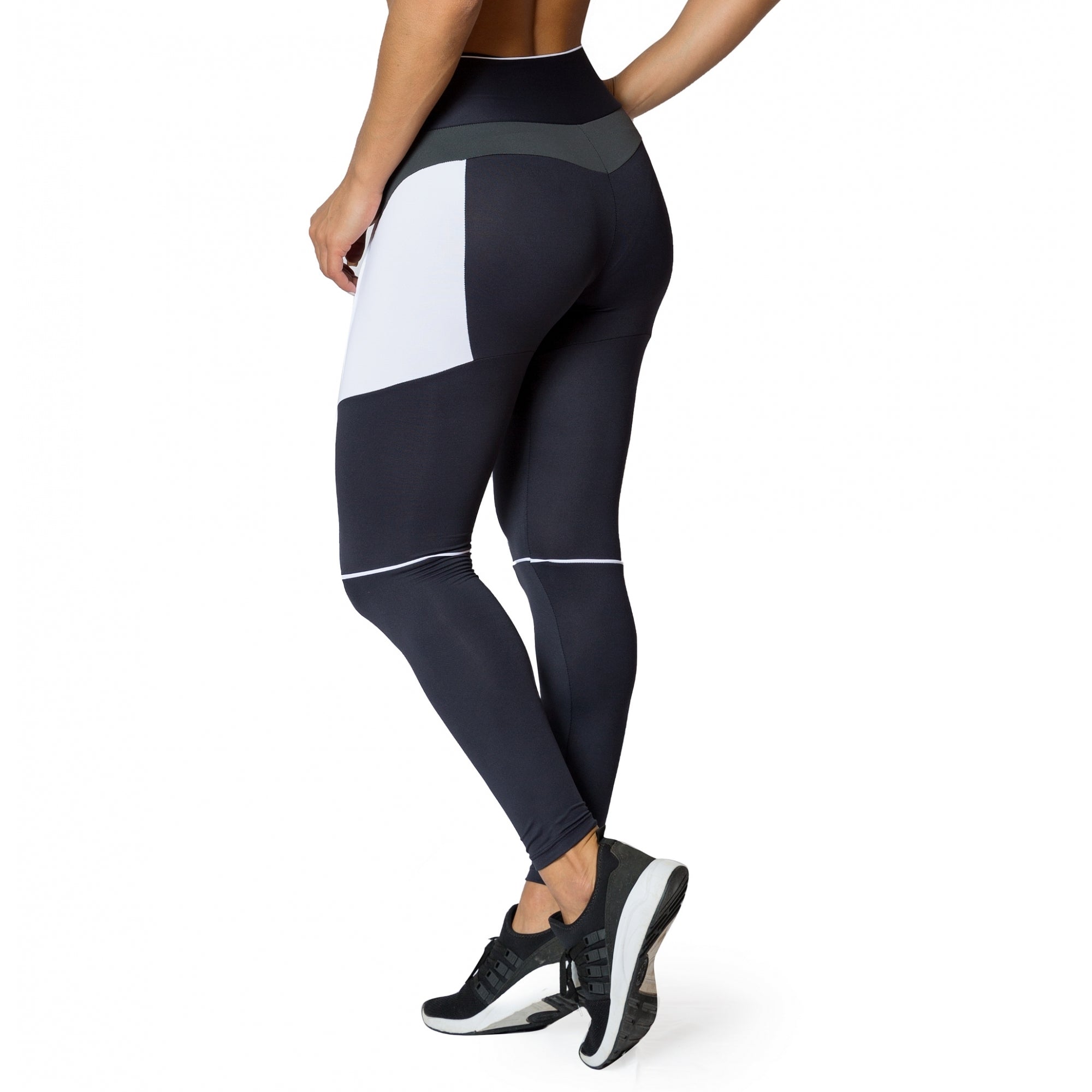 Demure Lycra Sport Running Tights BLK/WHT/SLATE