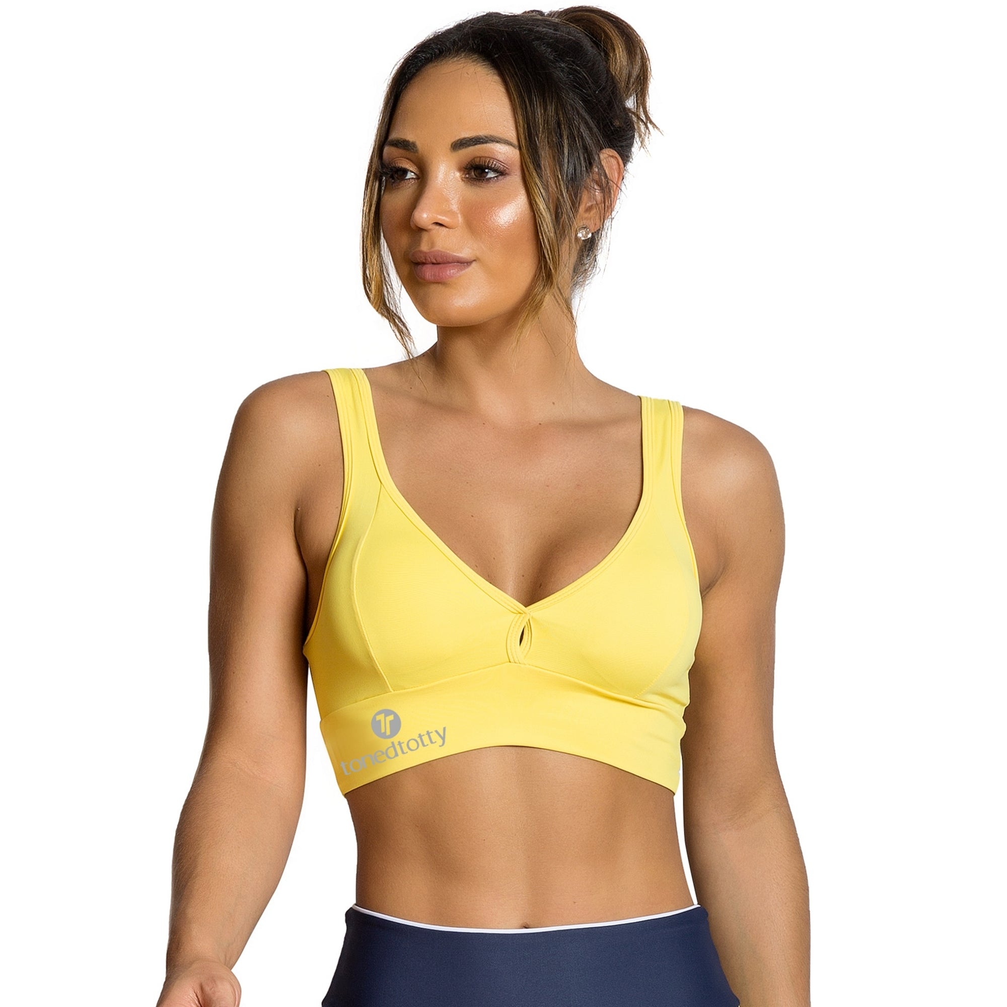 Yellow Light V Back Sports Bra