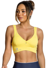 Yellow Light V Back Sports Bra