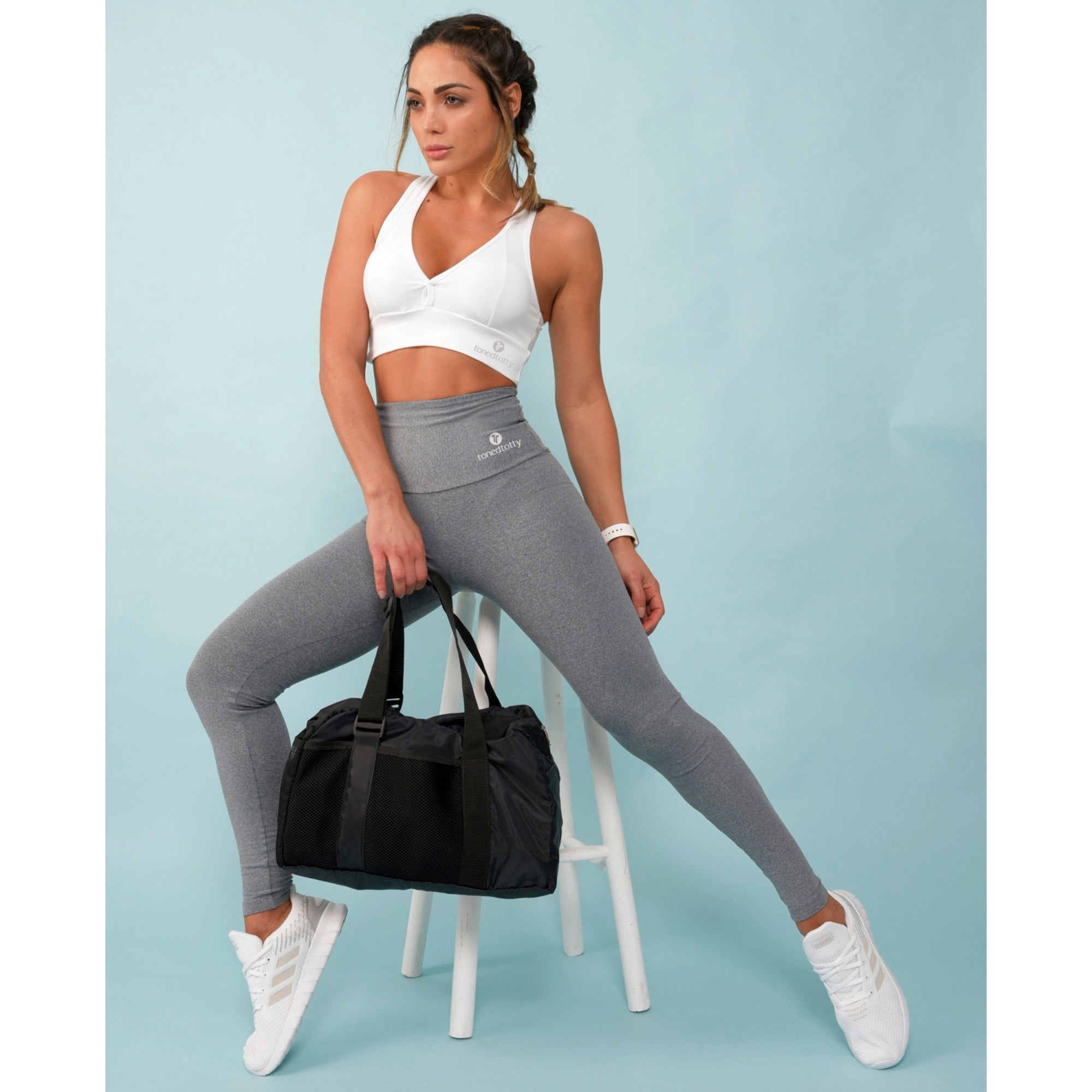 High Waisted Grey Supplex Leggings