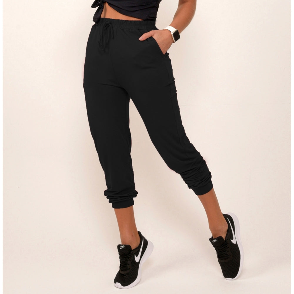 Black Viscolycra Joggers/Yoga Pants