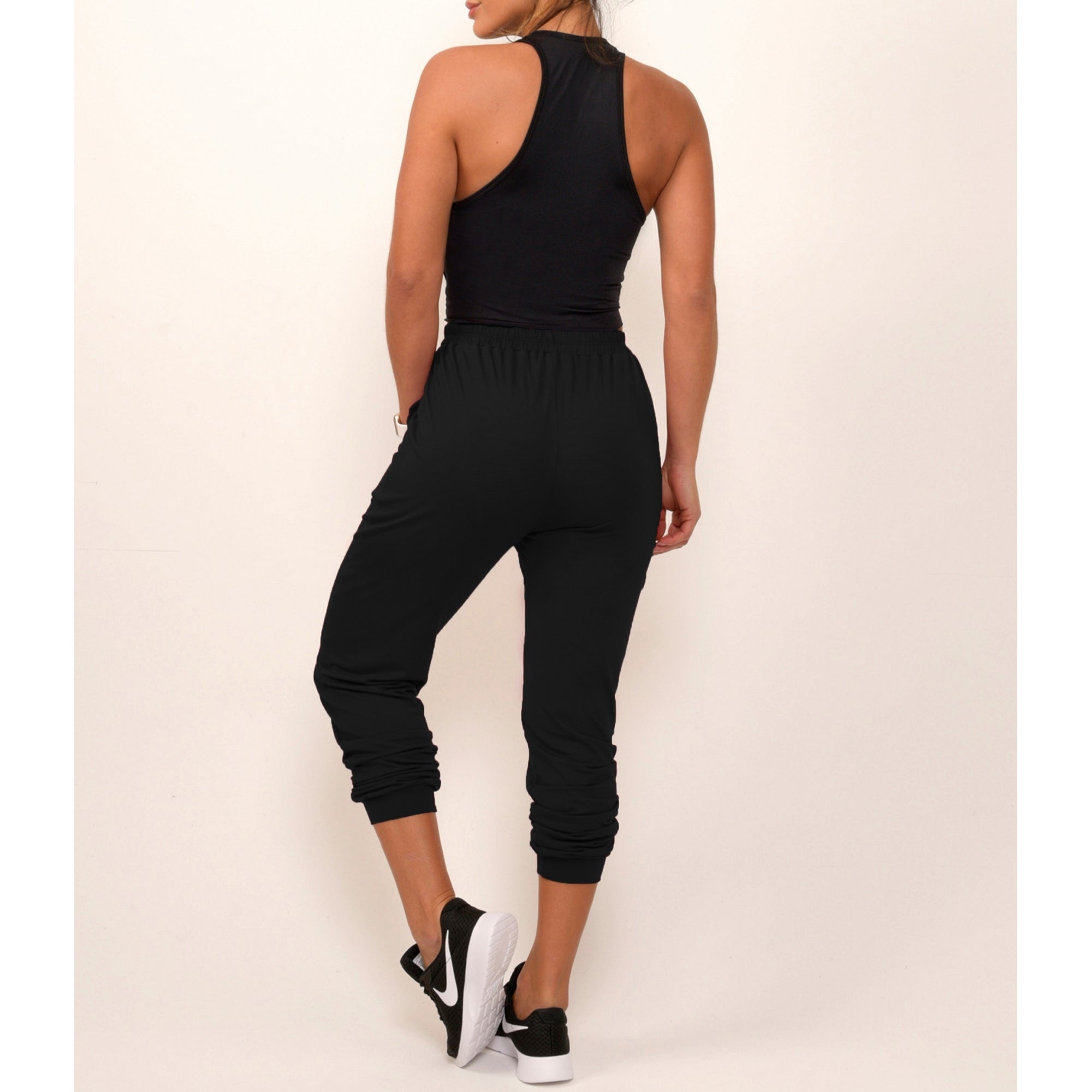 Black Viscolycra Joggers/Yoga Pants