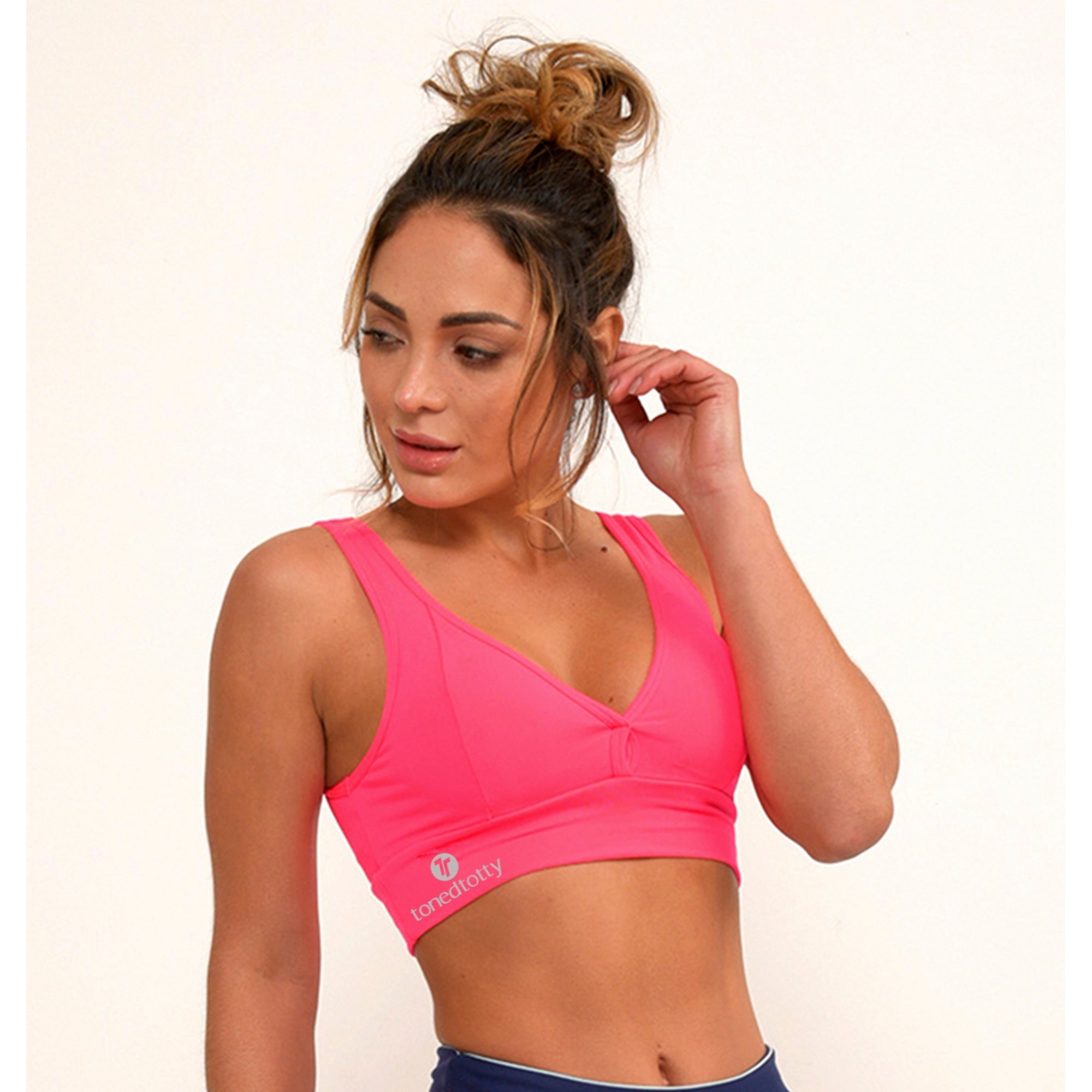 Neon Pink Supplex Sports Bra