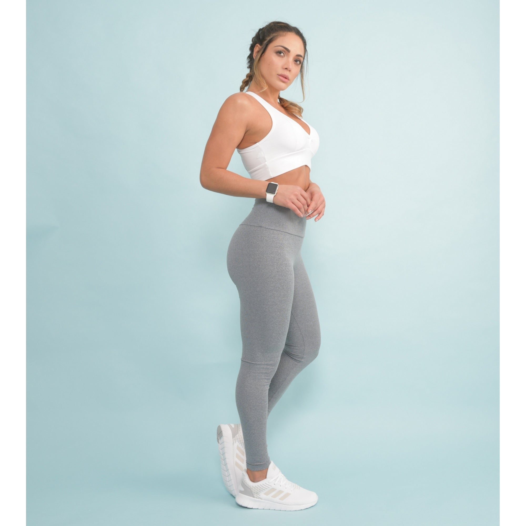 High Waisted Grey Supplex Leggings