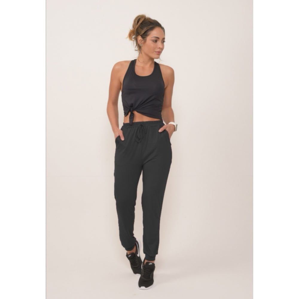 Black Viscolycra Joggers/Yoga Pants