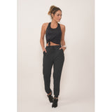 Black Viscolycra Joggers/Yoga Pants