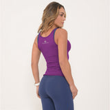 Purple Fitted Fitness Vest Top
