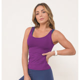 Purple Fitted Fitness Vest Top