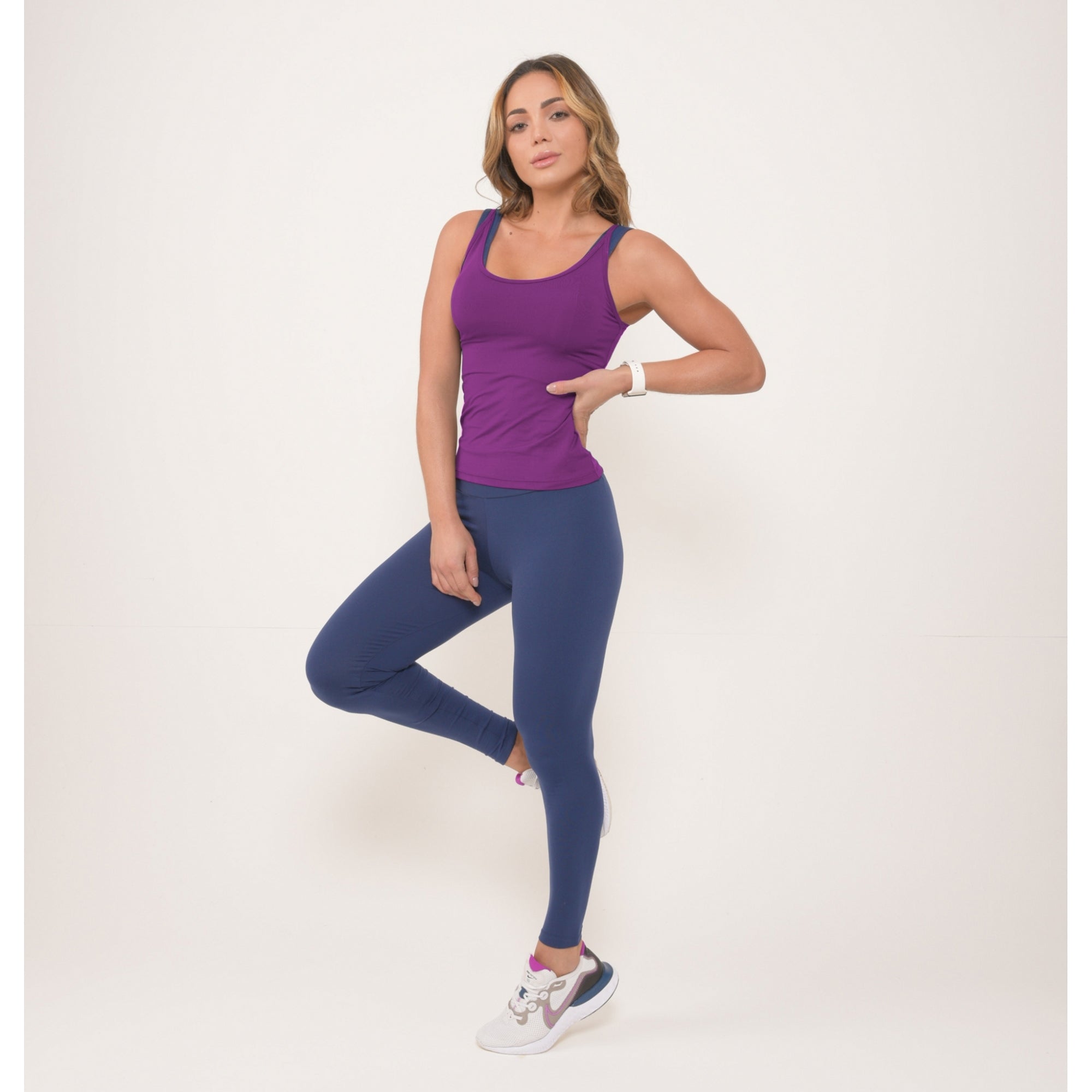 Purple Fitted Fitness Vest Top