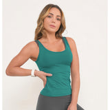 Teal Fitted Fitness Vest Top