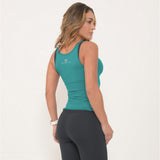 Teal Fitted Fitness Vest Top