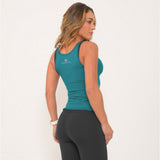 Teal Fitted Fitness Vest Top