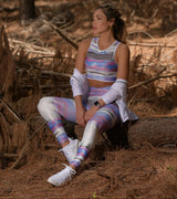 Pastel Hues Cire Waxed Fitness Leggings