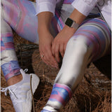 Pastel Hues Cire Waxed Fitness Leggings