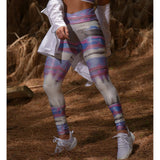 Pastel Hues Cire Waxed Fitness Leggings