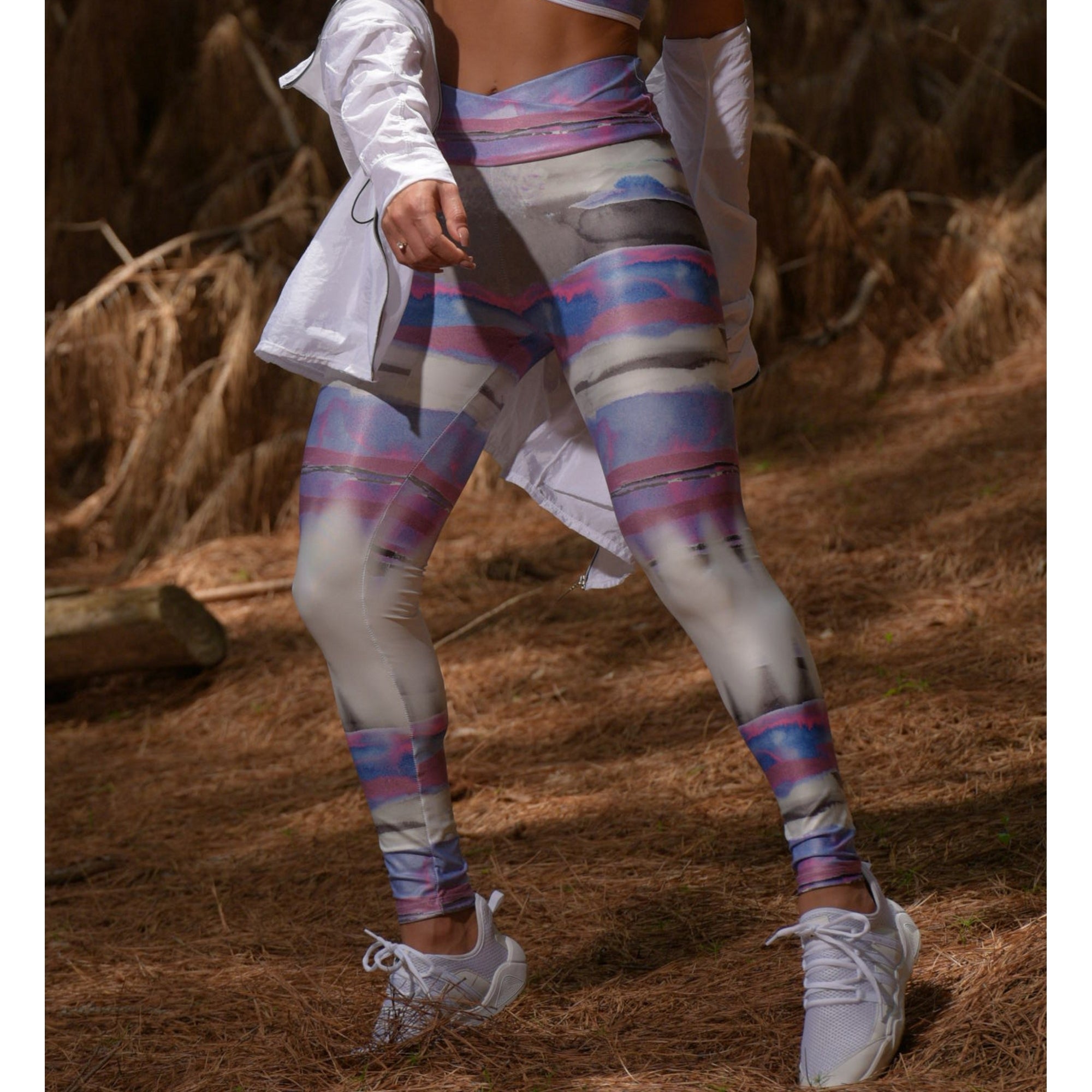 Pastel Hues Cire Waxed Fitness Leggings