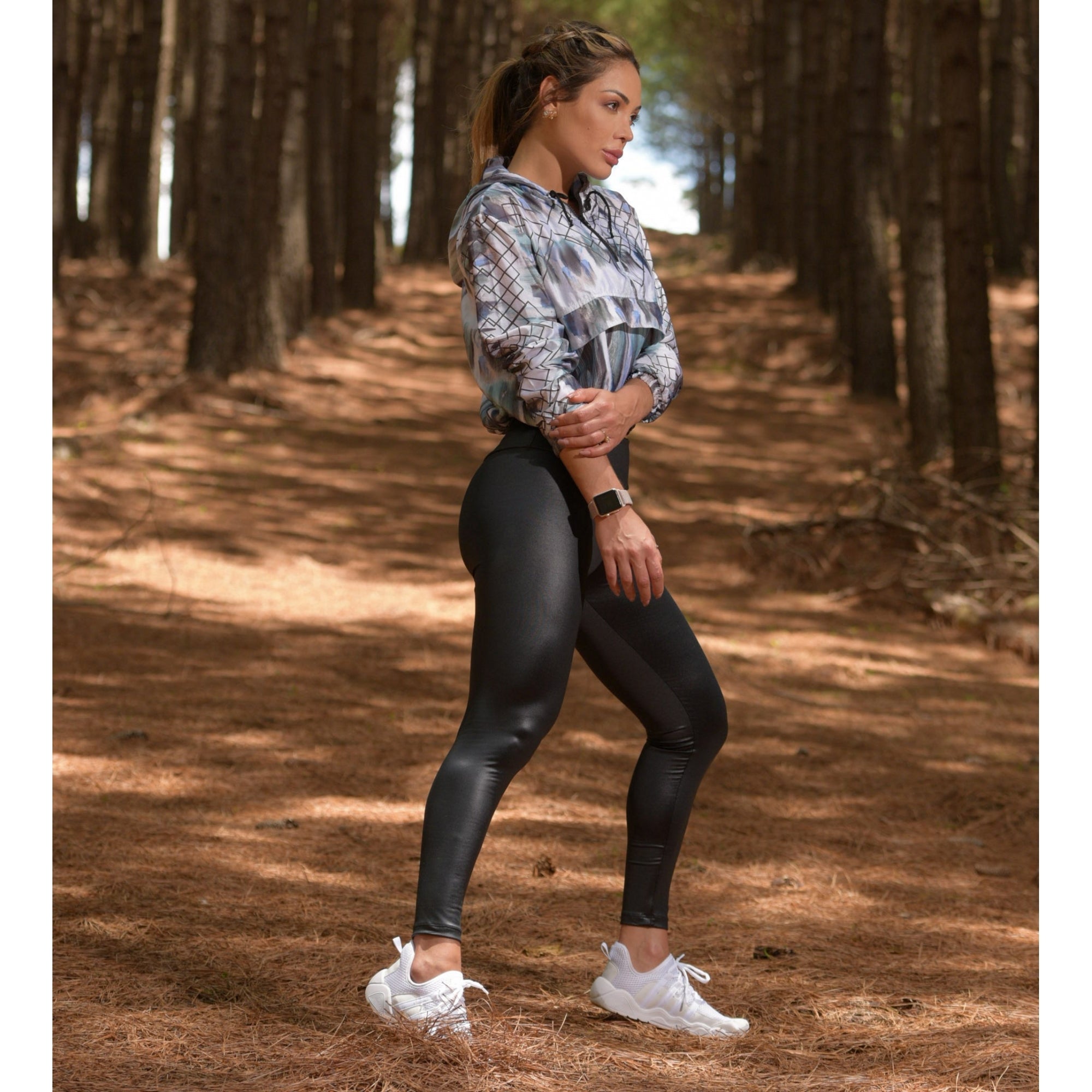 Black Leather Look Thermal Leggings