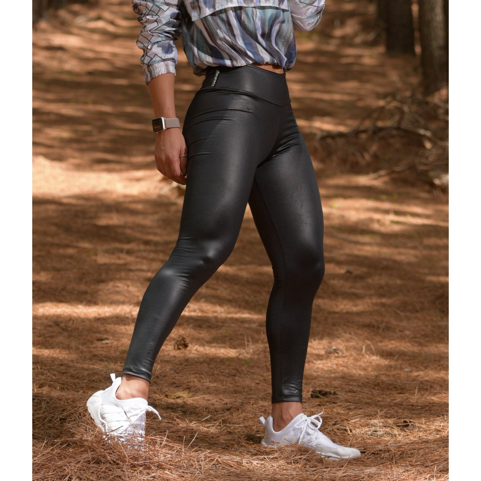 Black Leather Look Thermal Leggings
