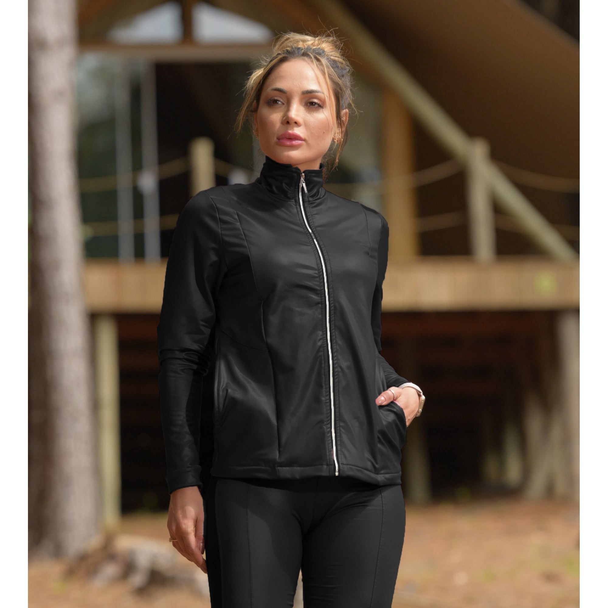 Black Leather Look Thermal Jacket