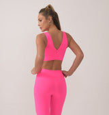 Neon Pink V Back Supplex Sports Bra