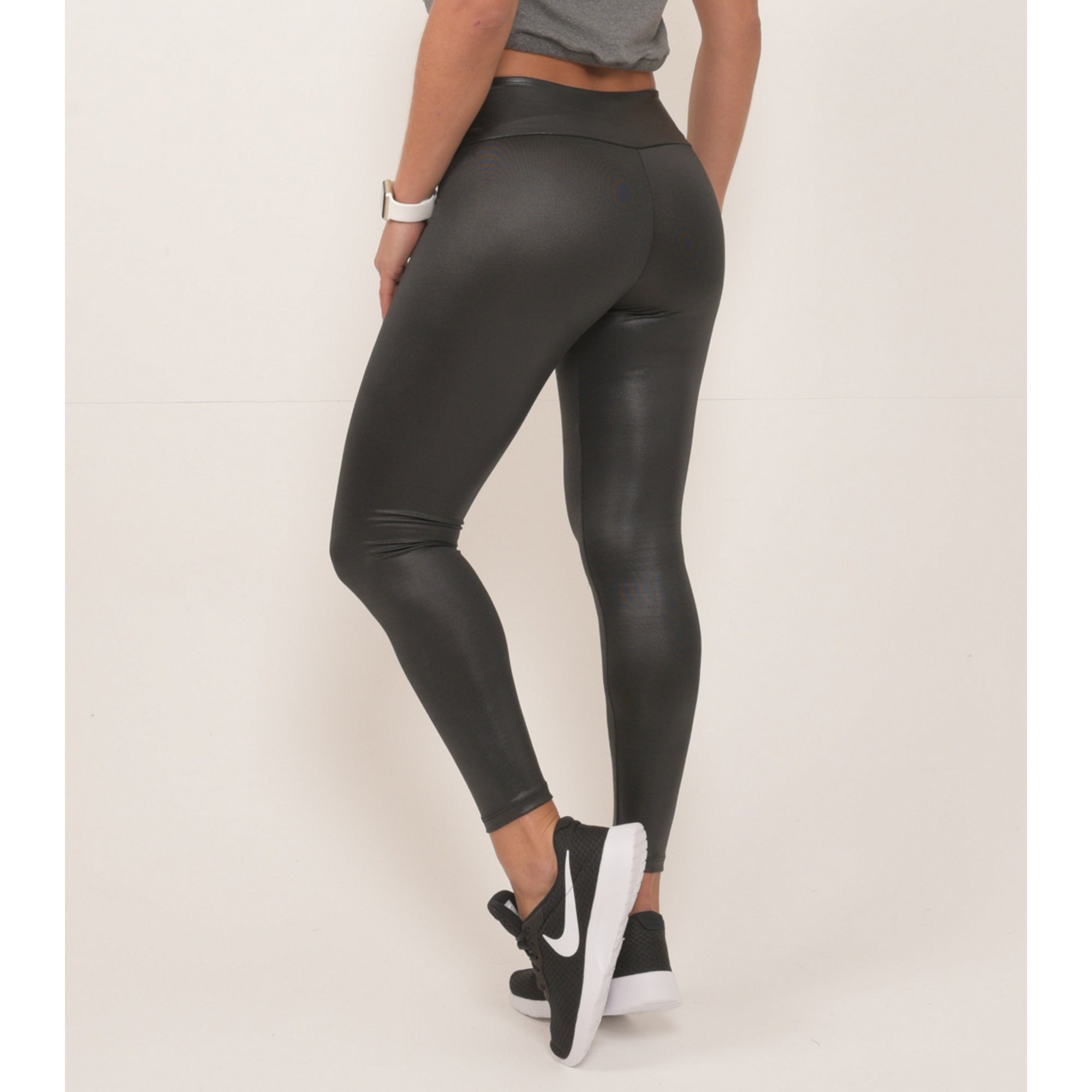 Cire Black Leather Look Leggings