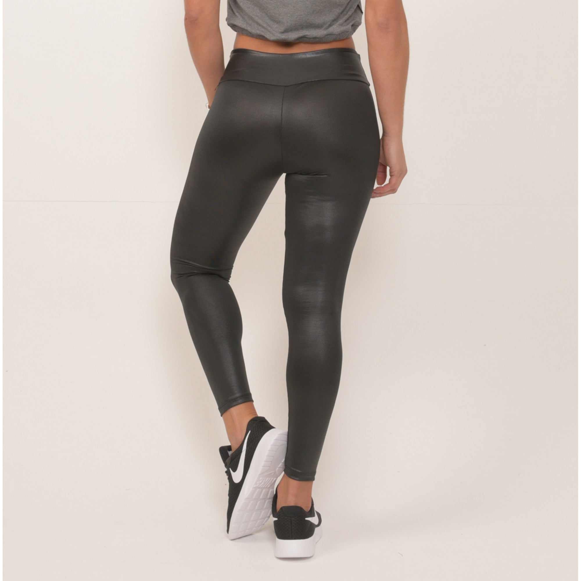 Cire Black Leather Look Leggings