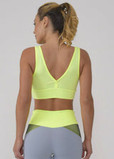 Soft Neon Yellow V Back Supplex Bra