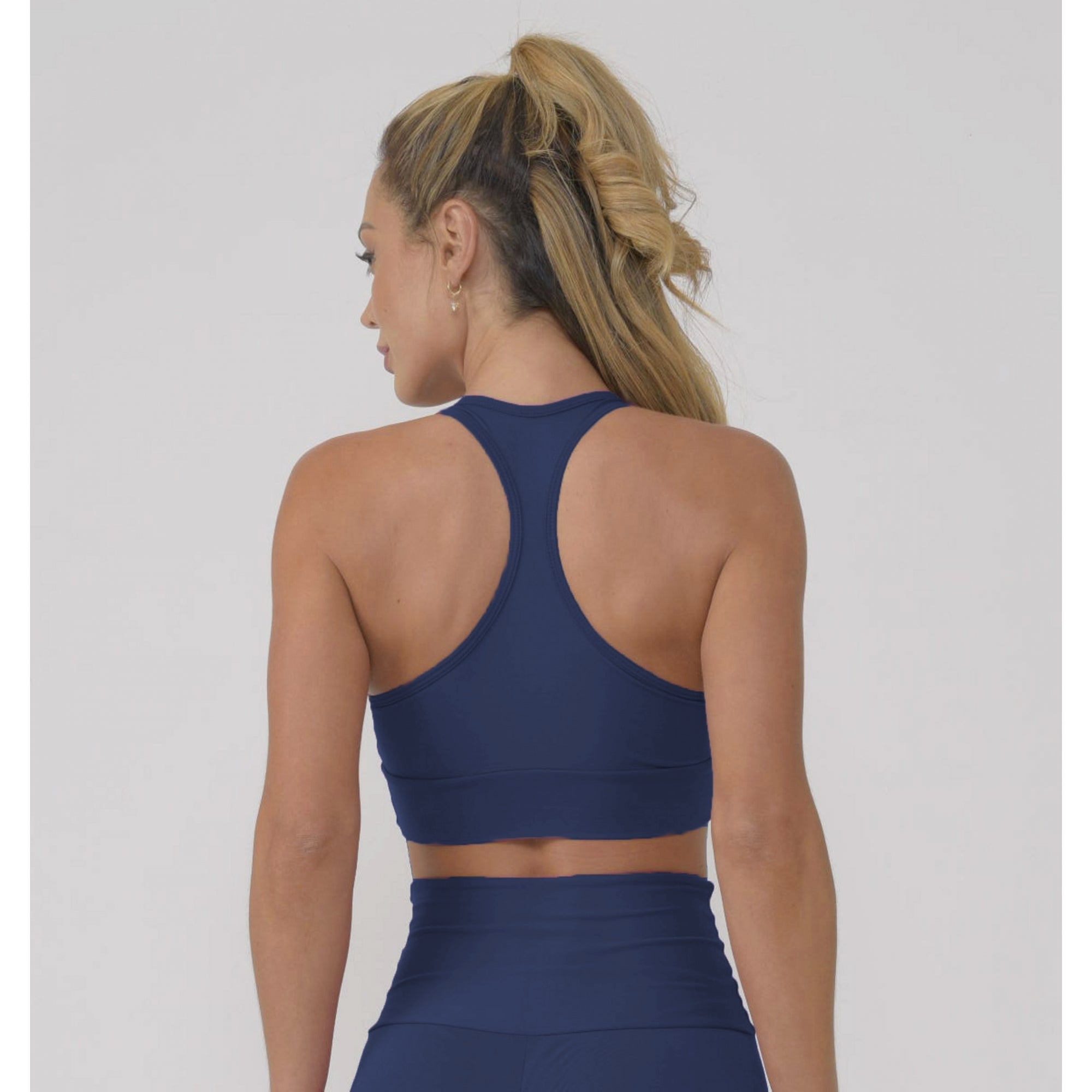 Navy Light Racerback Sports Bra