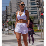 White Luna Running Shorts