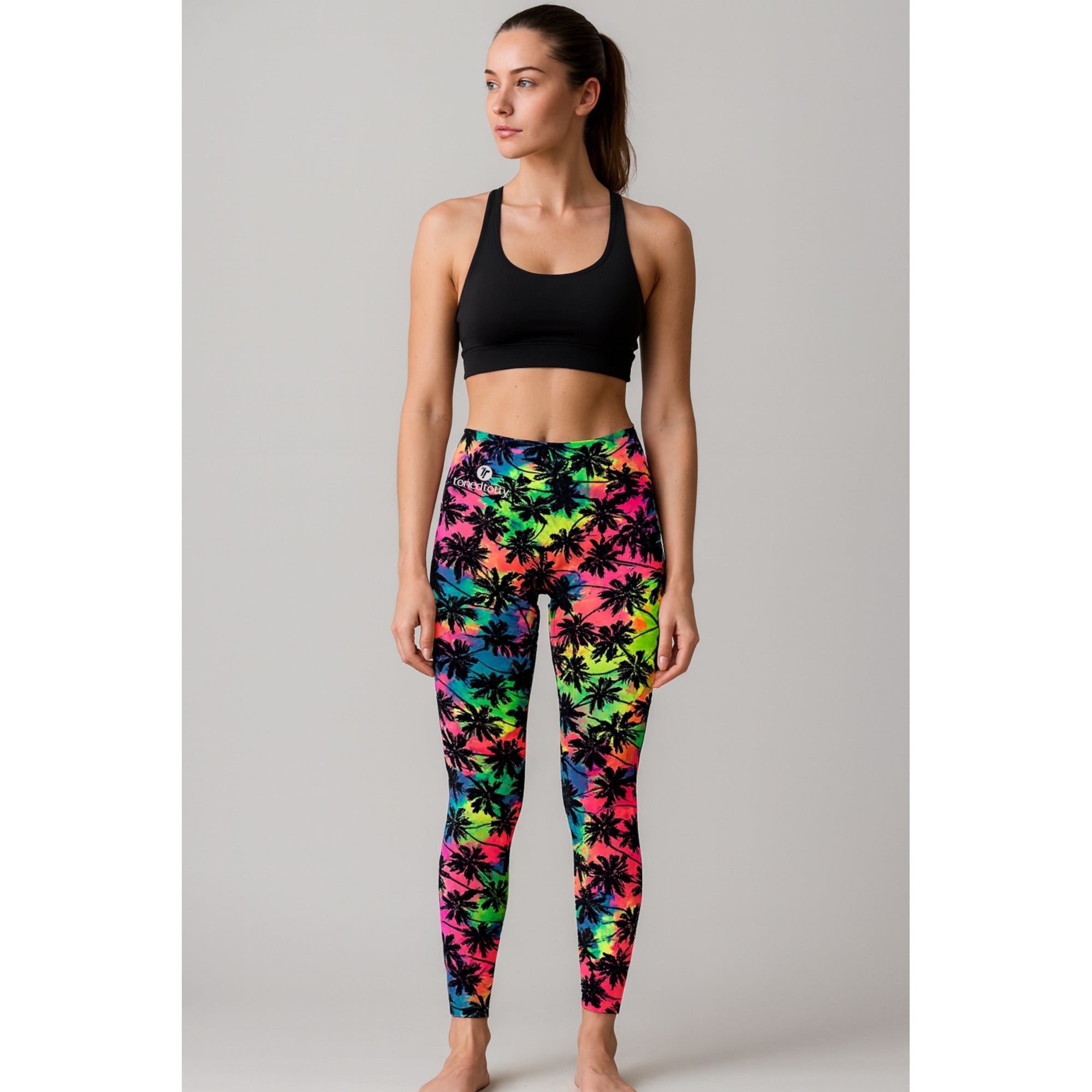Neon Tropica Print Leggings