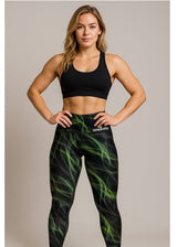 High Waist Neon Reactive Print Leggings