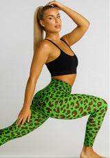 Neon Green Leopard Print Leggings