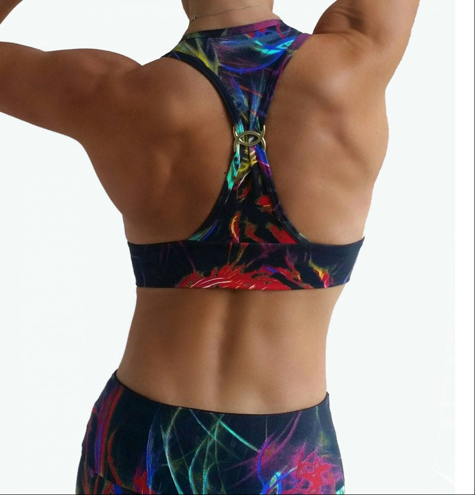 Electri-Cute Printed Supplex Sports Bra