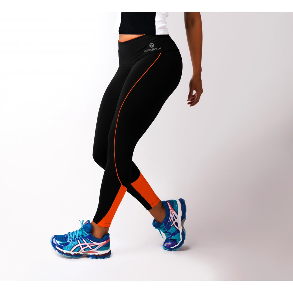 Va Va Voom Black and Orange Gym Leggings