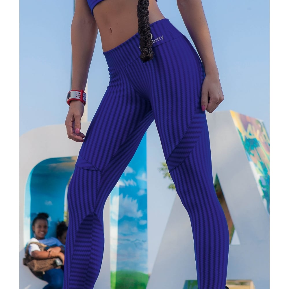 Coco Blue Subtle Print Fitness Leggings